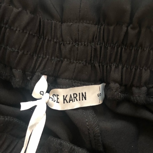 GRACE KARIN Paper Bag Waist Pants Slim Fit Casual Office Pencil Black Pants S - Picture 9 of 15